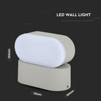 5W Lampa ścienna LED / Barwa:4000K / Obudowa: Szara