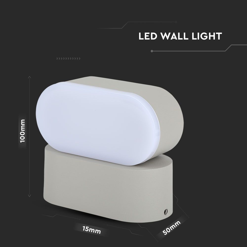 5W Lampa ścienna LED / Barwa:4000K / Obudowa: Szara