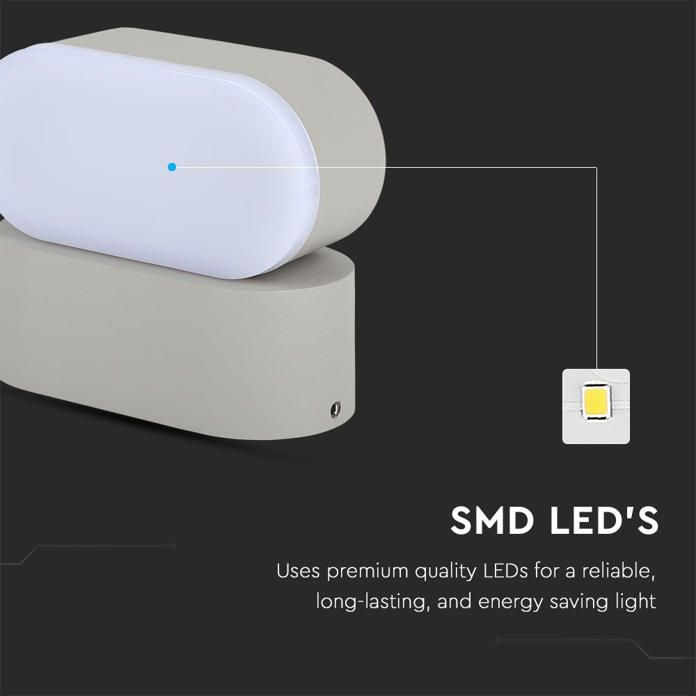 5W Lampa ścienna LED / Barwa:4000K / Obudowa: Szara