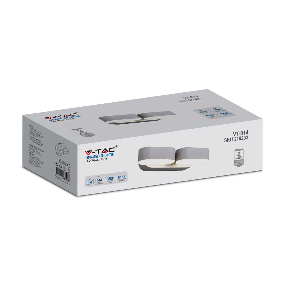 10W Lampa ścienna LED / Barwa:3000K / Obudowa: Biała