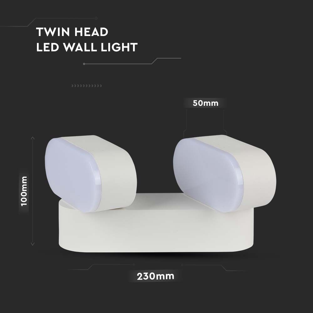 10W Lampa ścienna LED / Barwa:3000K / Obudowa: Biała