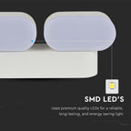10W Lampa ścienna LED / Barwa:3000K / Obudowa: Biała