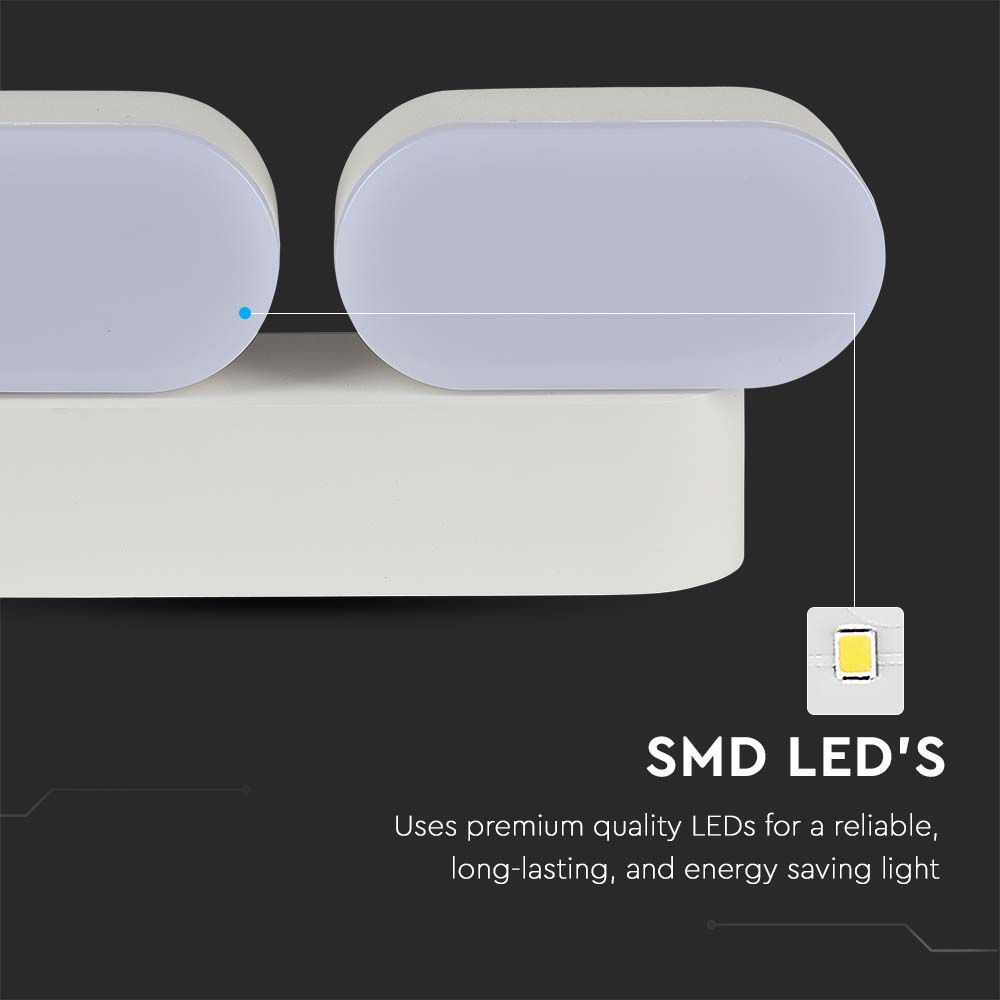 10W Lampa ścienna LED / Barwa:3000K / Obudowa: Biała
