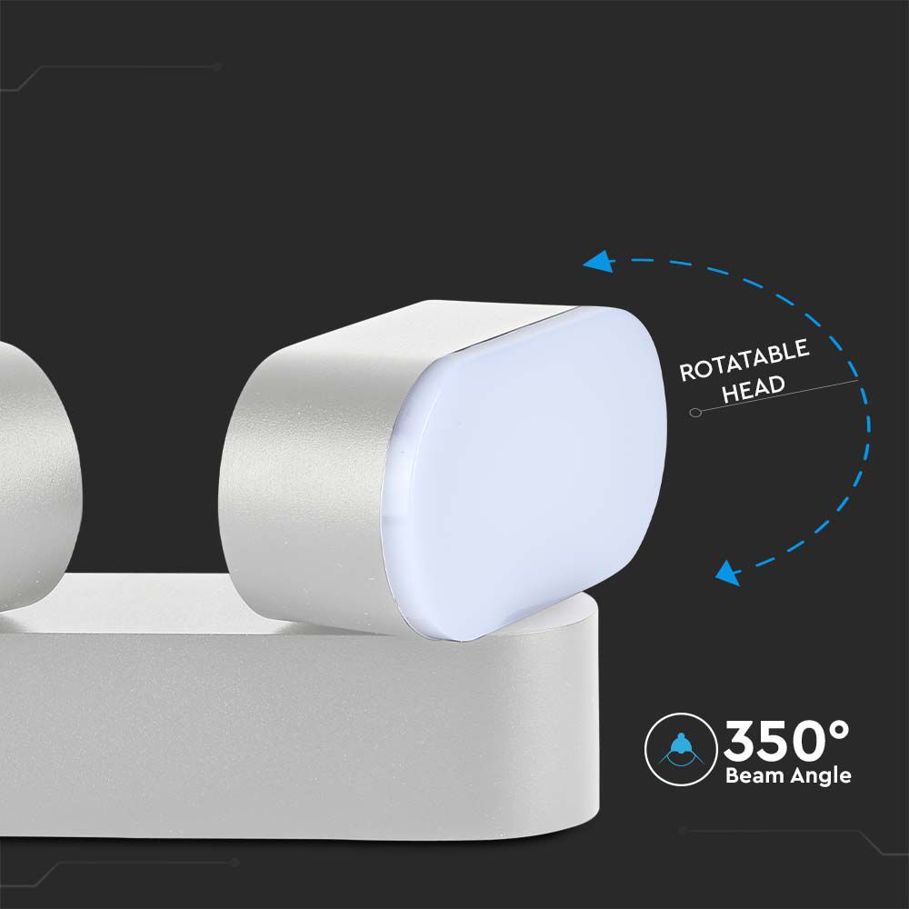 10W Lampa ścienna LED / Barwa:3000K / Obudowa: Biała