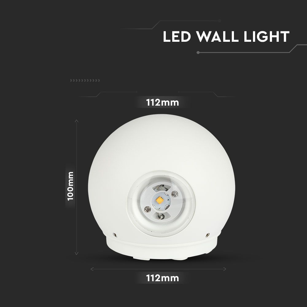 4W Lampa ścienna LED / Barwa:3000K / Obudowa: Biała