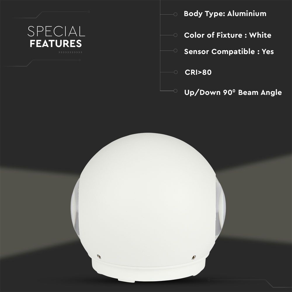 4W Lampa ścienna LED / Barwa:4000K / Obudowa: Biała
