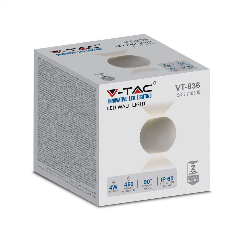 4W Lampa ścienna LED / Barwa:3000K / Obudowa: Szara
