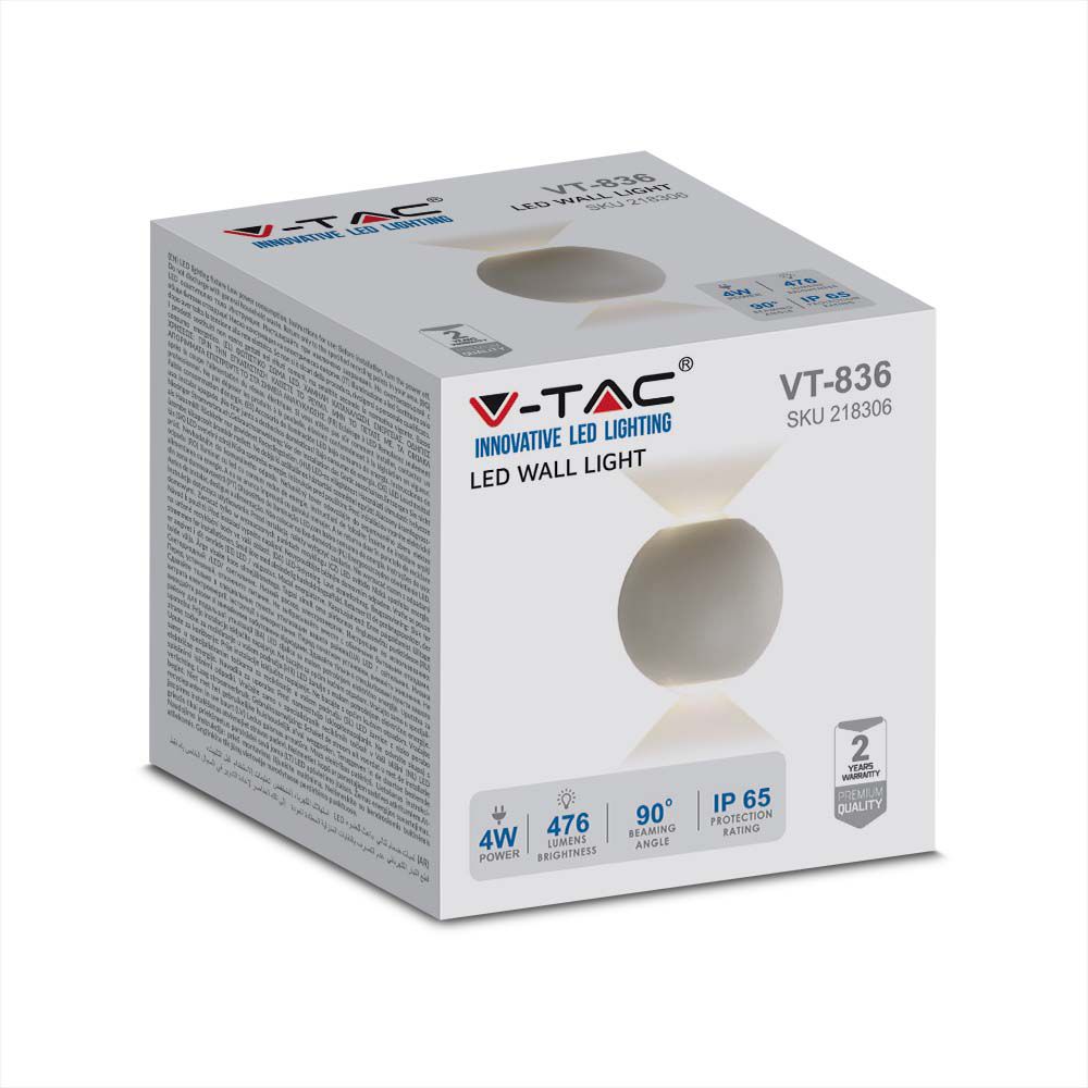 4W Lampa ścienna LED / Barwa:4000K / Obudowa: Szara