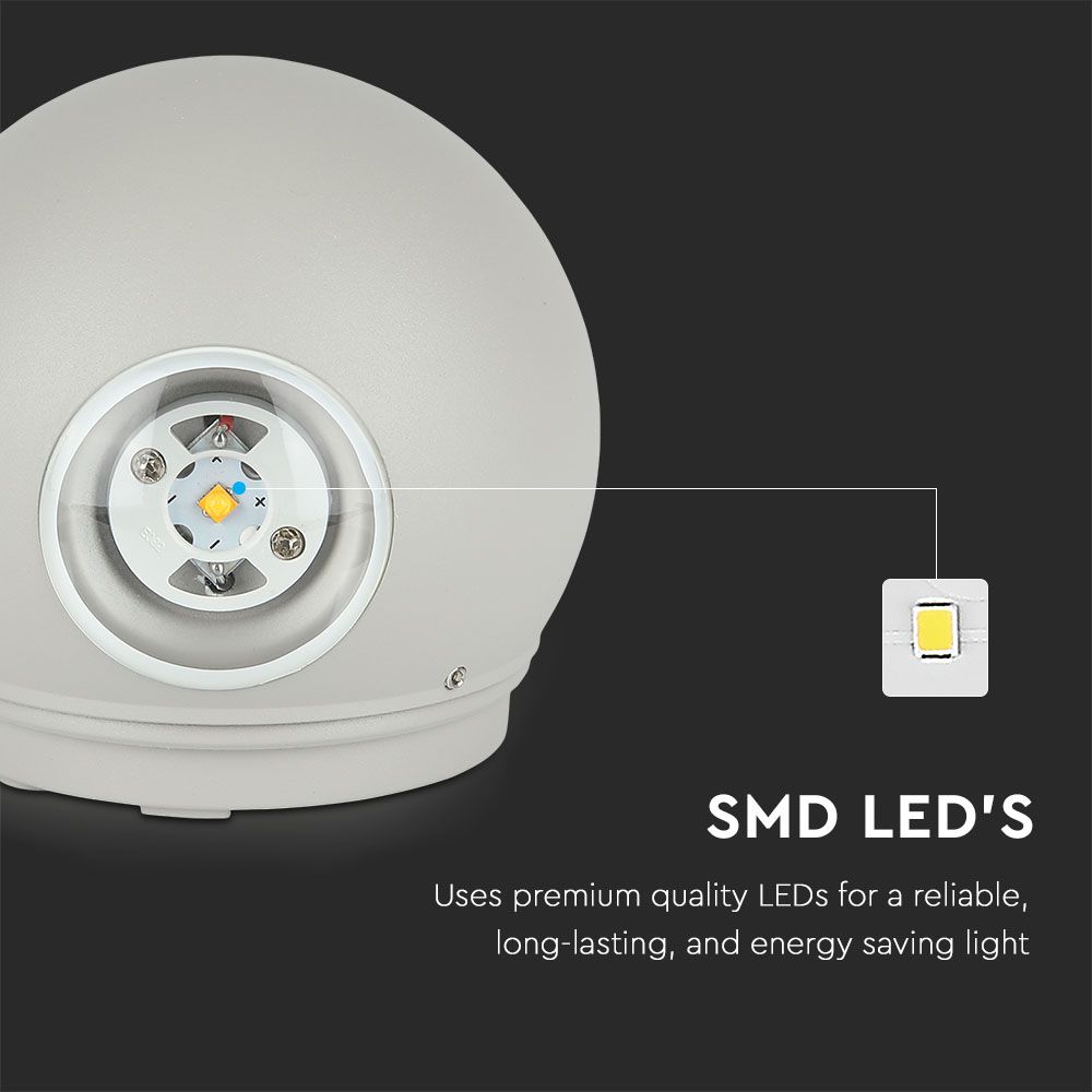 4W Lampa ścienna LED / Barwa:4000K / Obudowa: Szara