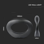 9W Lampa ścienna LED / Barwa:3000K / Obudowa: Czarna
