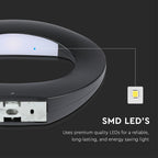 9W Lampa ścienna LED / Barwa:3000K / Obudowa: Czarna
