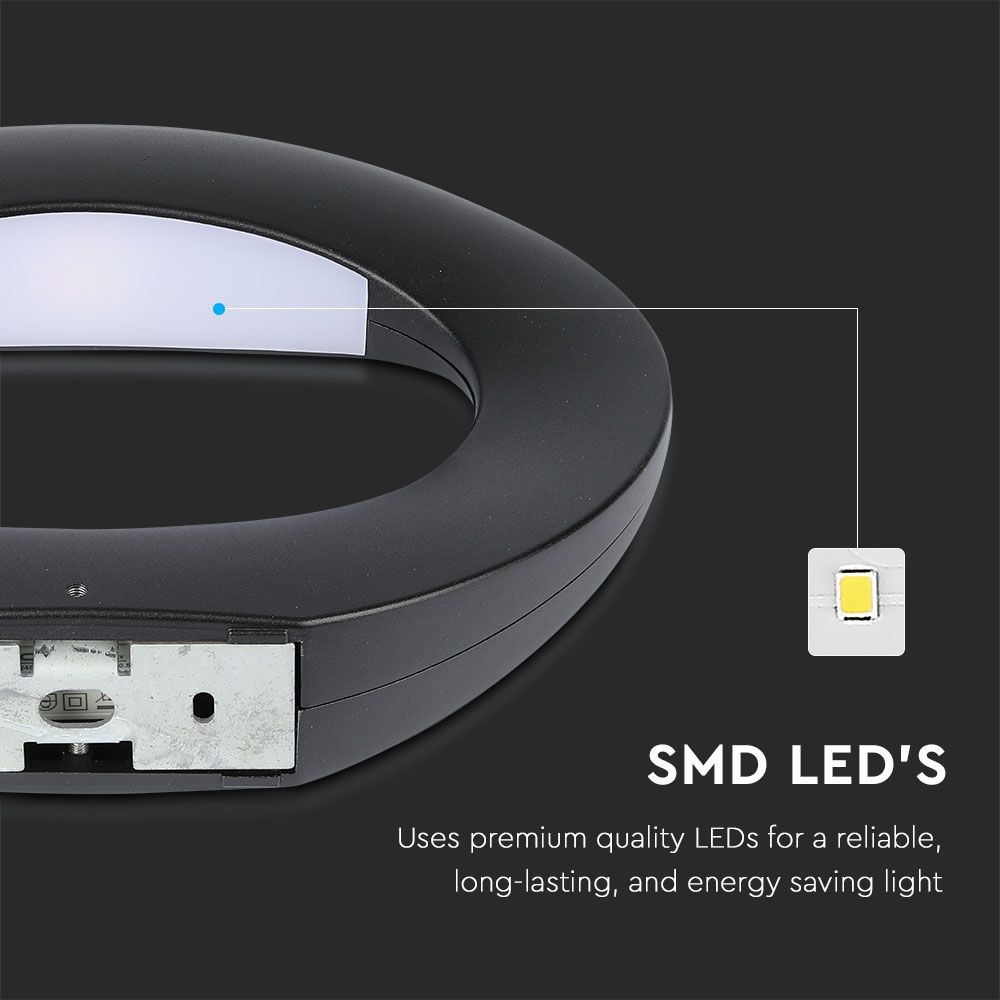 9W Lampa ścienna LED / Barwa:3000K / Obudowa: Czarna