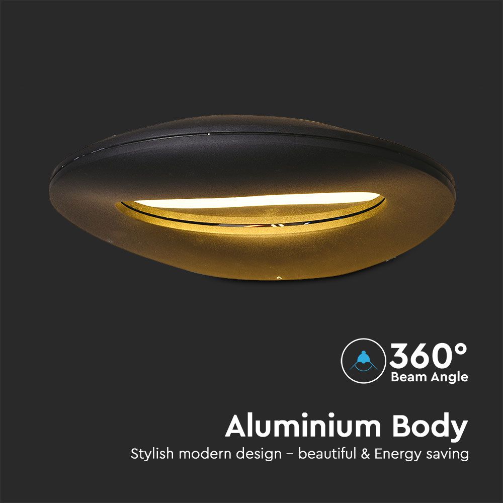 9W Lampa ścienna LED / Barwa:3000K / Obudowa: Czarna