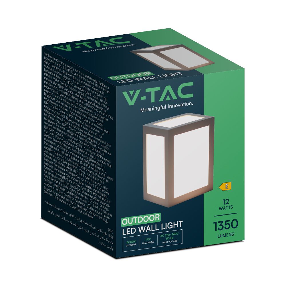 12W Lampa ścienna LED / Barwa: 3000K / Obudowa: Czarna
