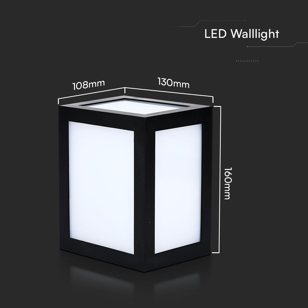 12W Lampa ścienna LED / Barwa: 3000K / Obudowa: Czarna
