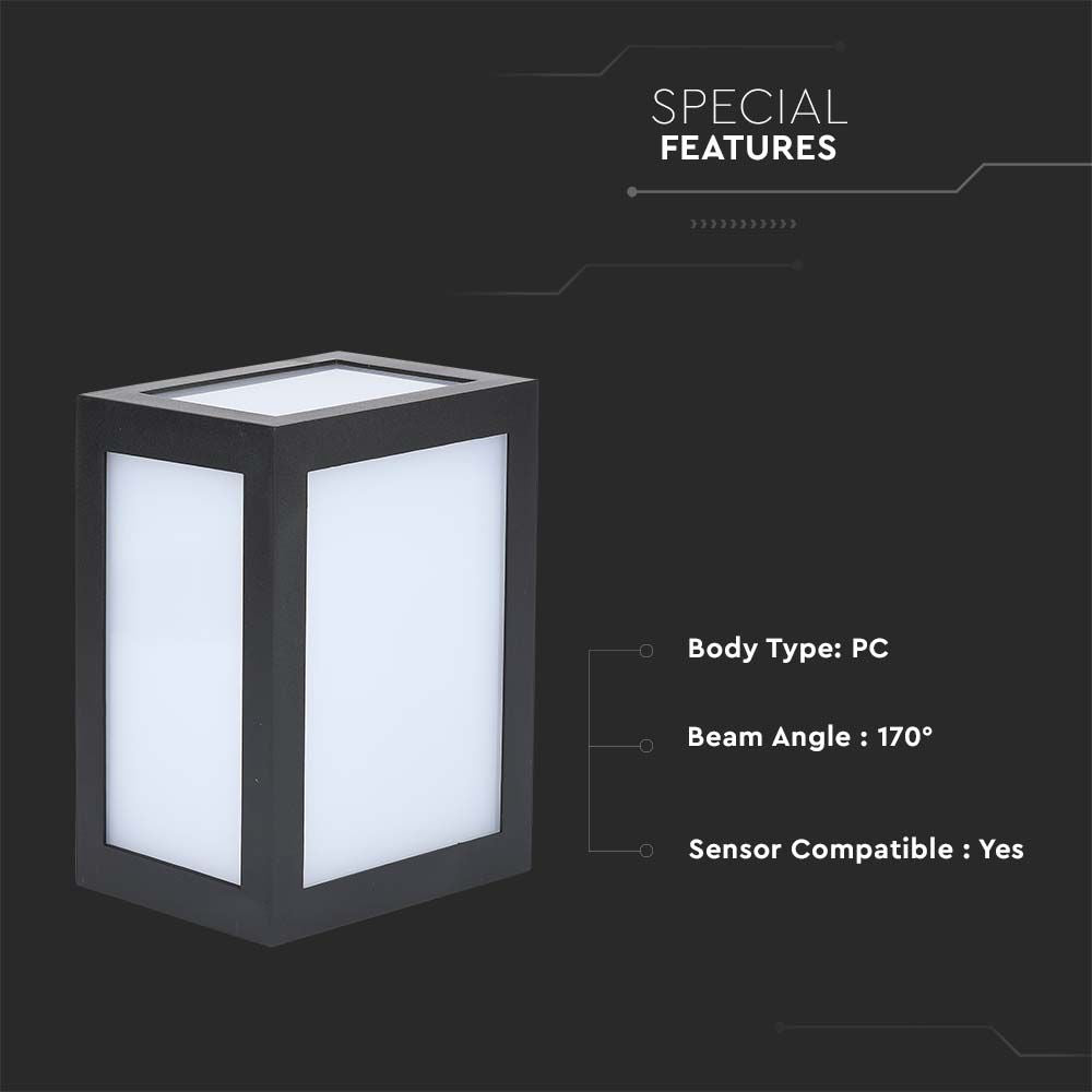 12W Lampa ścienna LED / Barwa:4000K / Obudowa: Czarna