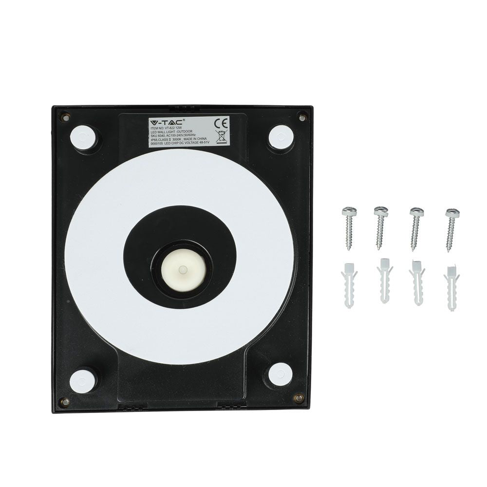 12W Lampa ścienna LED / Barwa:4000K / Obudowa: Czarna