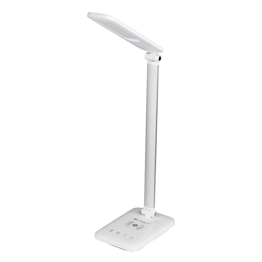 7W Lampka biurkowa LED z ładowarką indukcyjną / Barwa:3w1 / Obudowa: Biały
