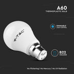 9W A60 Żarówka LED / Chip SAMSUNG / Barwa:3000K / Ściemniana / Trzonek:B22