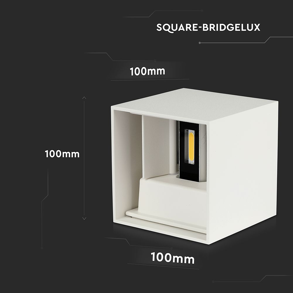11W Kinkiet kwadratowy LED / CHIP BRIDGELUX / Barwa:3000K / Biały