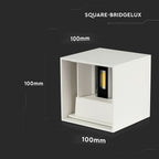 11W Kinkiet kwadratowy LED / CHIP BRIDGELUX / Barwa:3000K / Biały