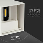 11W Kinkiet kwadratowy LED / CHIP BRIDGELUX / Barwa:3000K / Biały