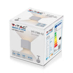 11W Kinkiet kwadratowy LED / CHIP BRIDGELUX / Barwa:4000K / Biały