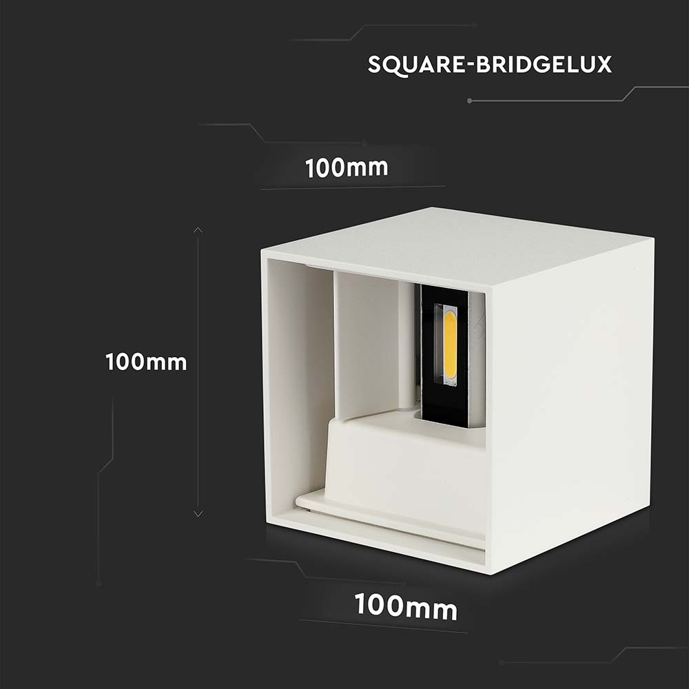 11W Kinkiet kwadratowy LED / CHIP BRIDGELUX / Barwa:4000K / Biały
