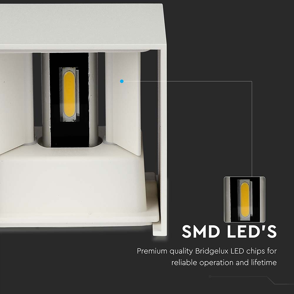 11W Kinkiet kwadratowy LED / CHIP BRIDGELUX / Barwa:4000K / Biały