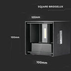 11W Kinkiet kwadratowy LED / CHIP BRIDGELUX / Barwa:3000K / Czarny