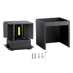 11W Kinkiet kwadratowy LED / CHIP BRIDGELUX / Barwa:3000K / Czarny