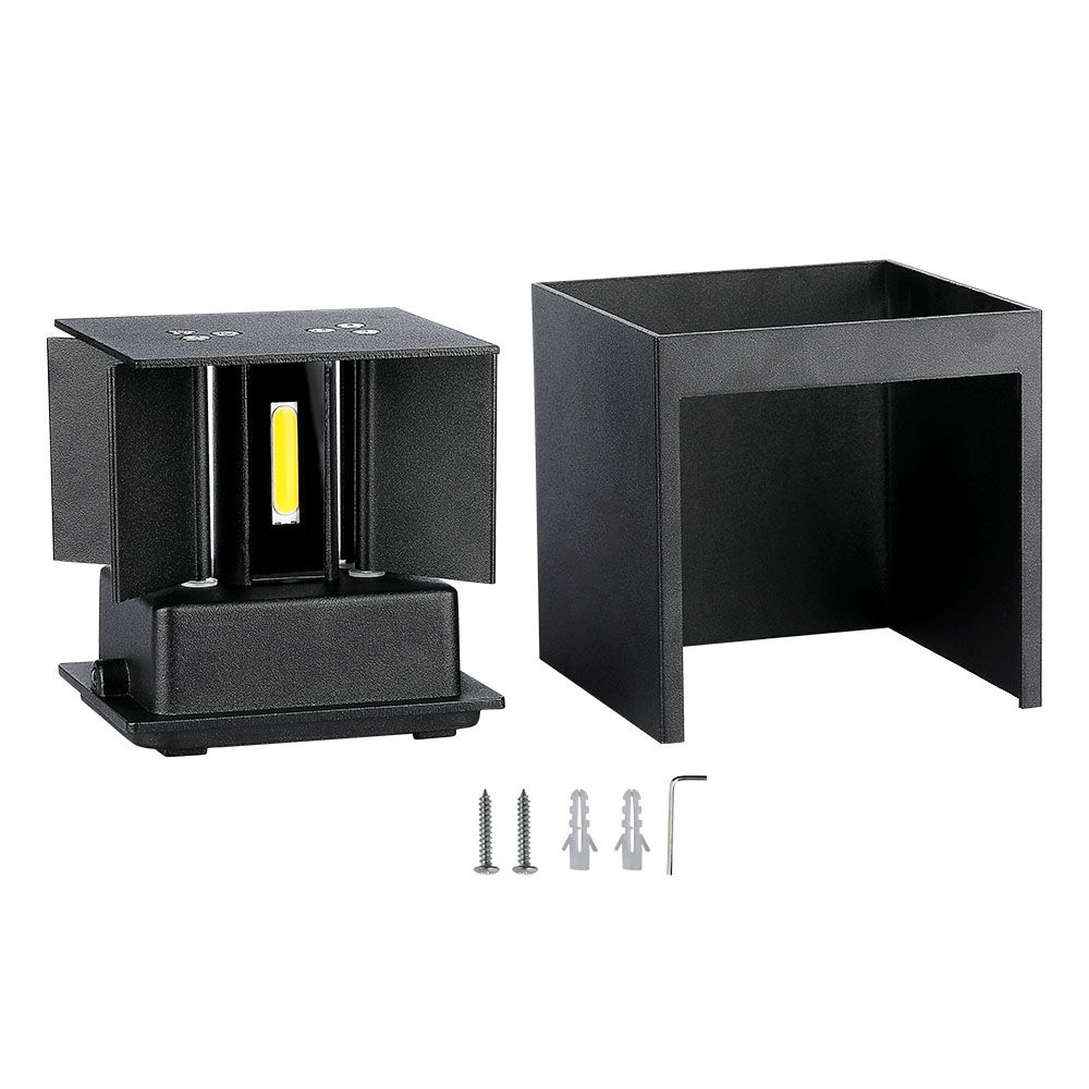 11W Kinkiet kwadratowy LED / CHIP BRIDGELUX / Barwa:4000K / Czarny
