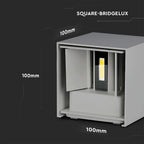 11W Kinkiet kwadratowy LED / CHIP BRIDGELUX / Barwa:4000K / Szary