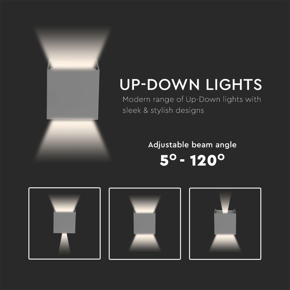 11W Kinkiet kwadratowy LED / CHIP BRIDGELUX / Barwa:4000K / Szary