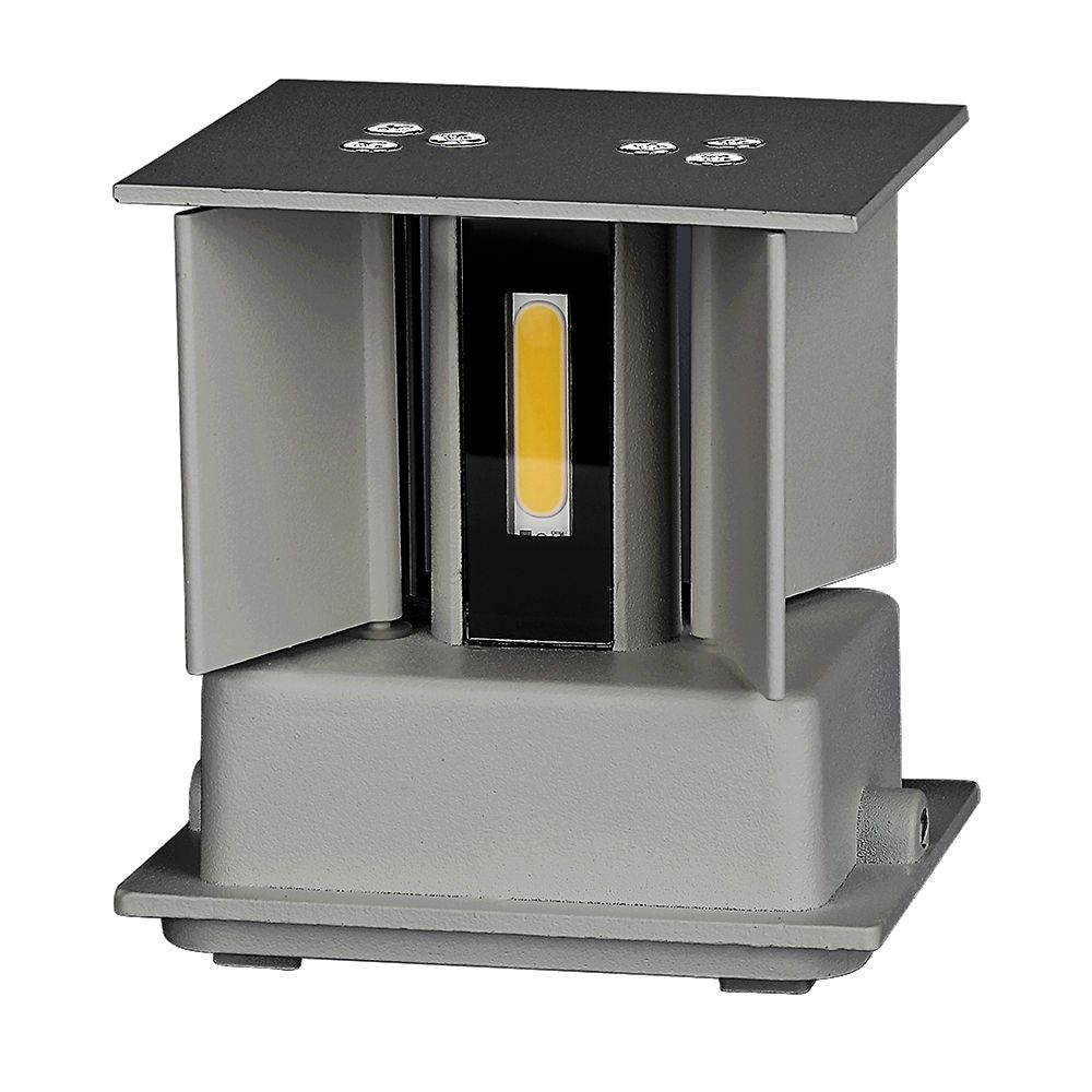11W Kinkiet kwadratowy LED / CHIP BRIDGELUX / Barwa:3000K / Szary