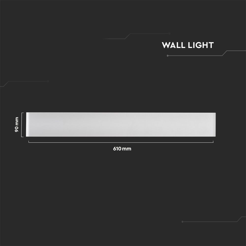 17W Lampa nad lustro / Barwa:3000K / IP44 / Biały