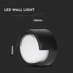 12W Lampa ścienna LED / Barwa:4000K/ Czarny / Okrągła