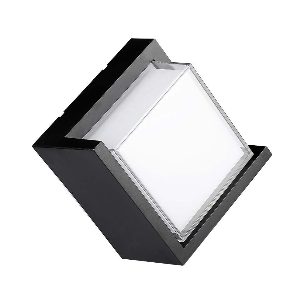 12W Lampa ścienna LED / Barwa:3000K / Czarny / Kwadratowa