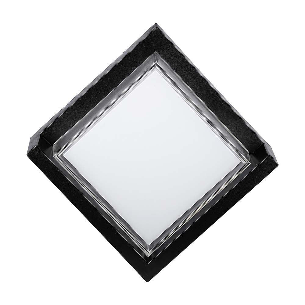 12W Lampa ścienna LED / Barwa:4000K/ Czarny / Kwadratowa
