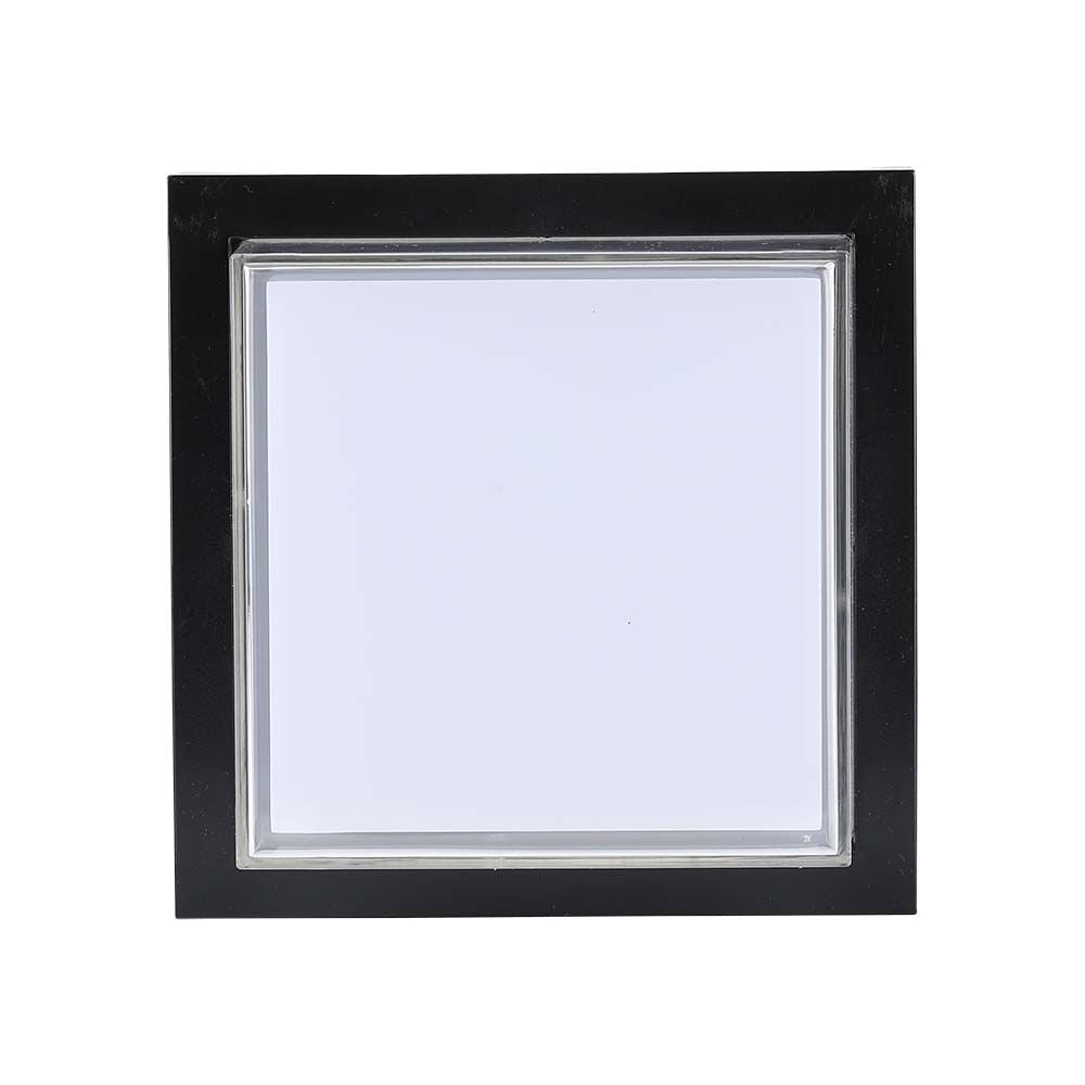 12W Lampa ścienna LED / Barwa:3000K / Czarny / Kwadratowa