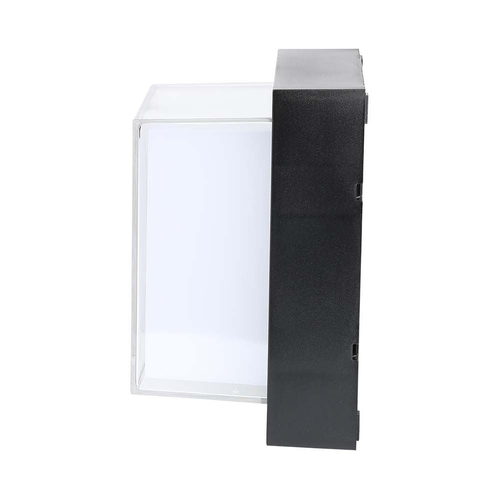 12W Lampa ścienna LED / Barwa:3000K / Czarny / Kwadratowa