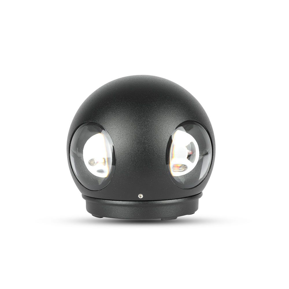 4W Lampa ścienna LED / Kula / Barwa:4000K / IP65 / Obudowa: Czarna