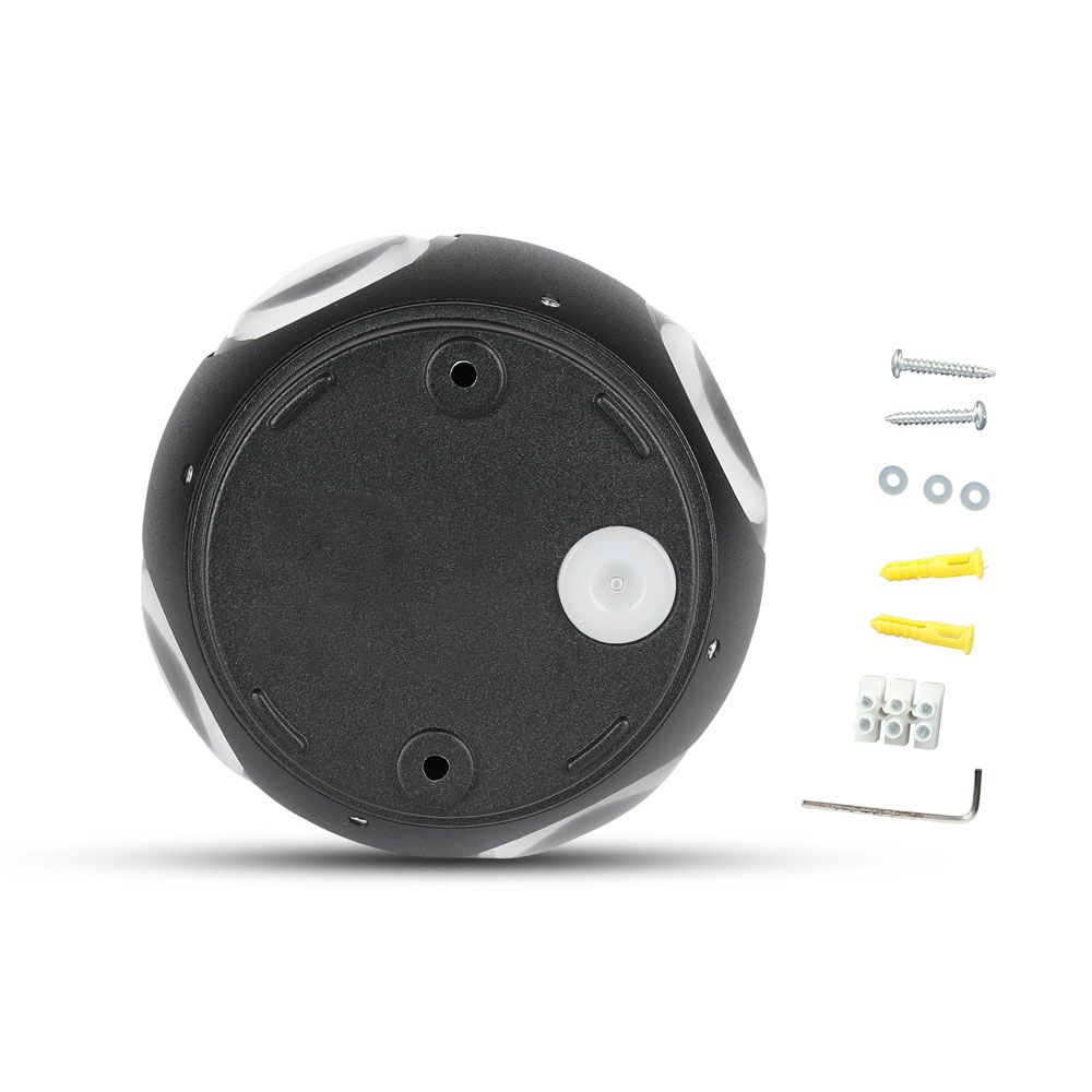 4W Lampa ścienna LED / Kula / Barwa:4000K / IP65 / Obudowa: Czarna