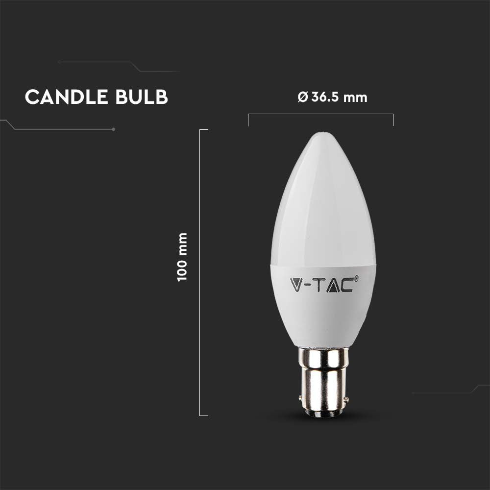 5.5W C35 Żarówka LED / Chip SAMSUNG / Barwa:3000K / Trzonek:B15