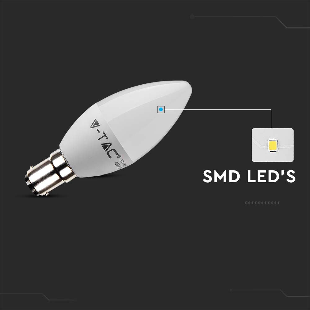 5.5W C35 Żarówka LED / Chip SAMSUNG / Barwa:3000K / Trzonek:B15