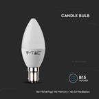 5.5W C35 Żarówka LED / Chip SAMSUNG / Barwa:3000K / Trzonek:B15