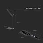 4W Lampka biurkowa z ładowarką indukcyjną / Barwa: 3w1 / Czarna