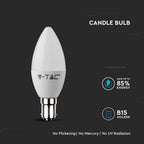 5.5W C35 Żarówka LED / Chip SAMSUNG / Barwa:3000K / Ściemniana / Trzonek:B15
