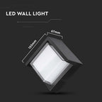 7W Lampa ścienna LED / Barwa:3000K / Obudowa: Czarny / Kwadratowa
