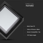 7W Lampa ścienna LED / Barwa:3000K / Obudowa: Czarny / Kwadratowa